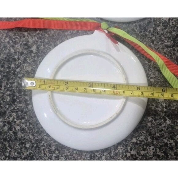 Set Of (2) Mud Pie Christmas Ornament 5 1/2" Display  Plate Holiday Decor - Picture 7 of 7